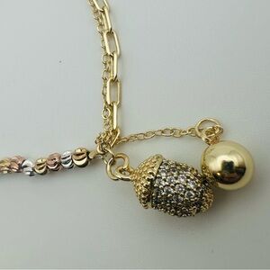 Elegant Gold-Tone Bracelet with Acorn Charm